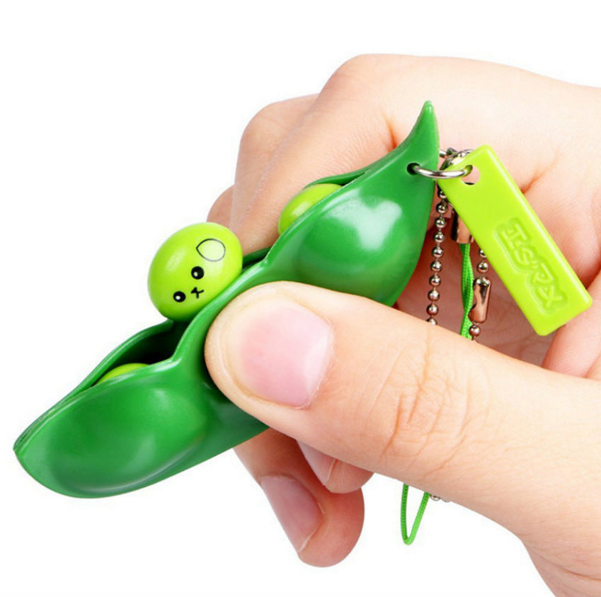 Squishy Edamame Fidget Keychain