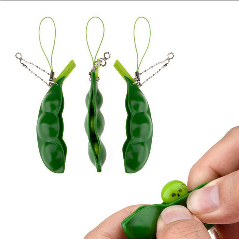 Squishy Edamame Fidget Keychain