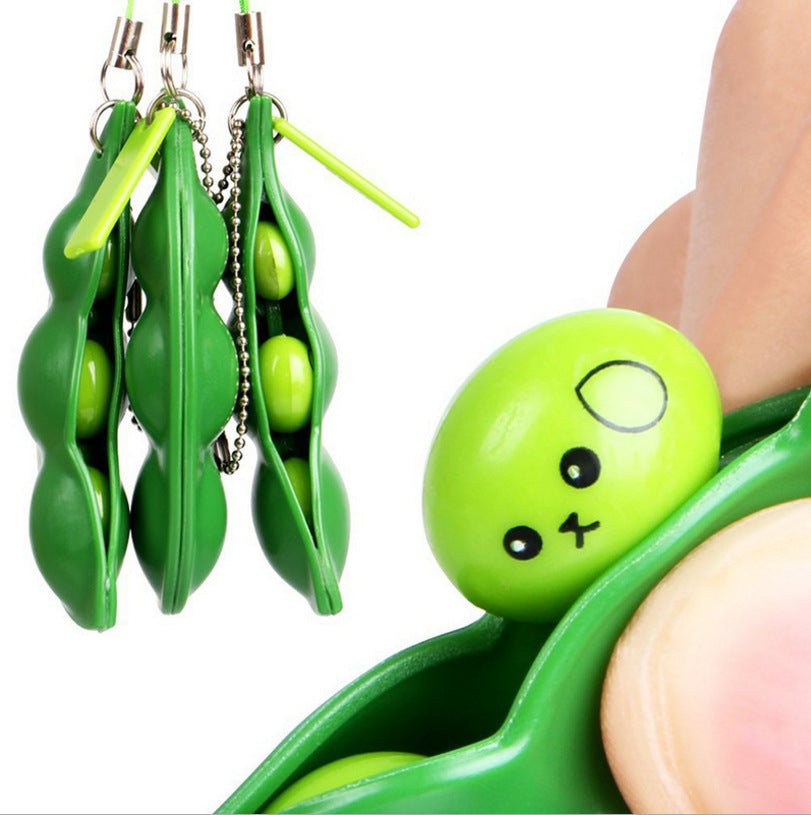 Squishy Edamame Fidget Keychain