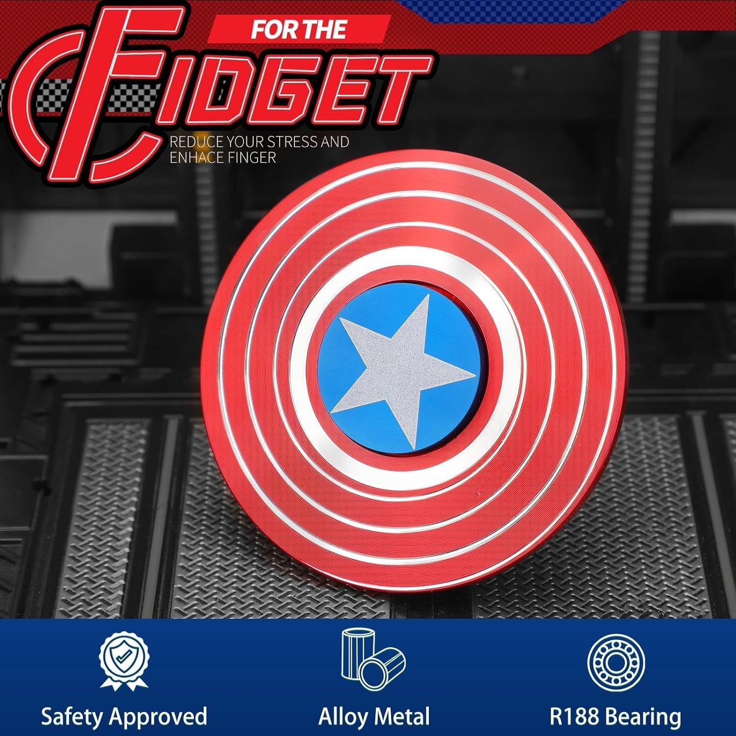 Captain America Theme Metal Fidget Spinner